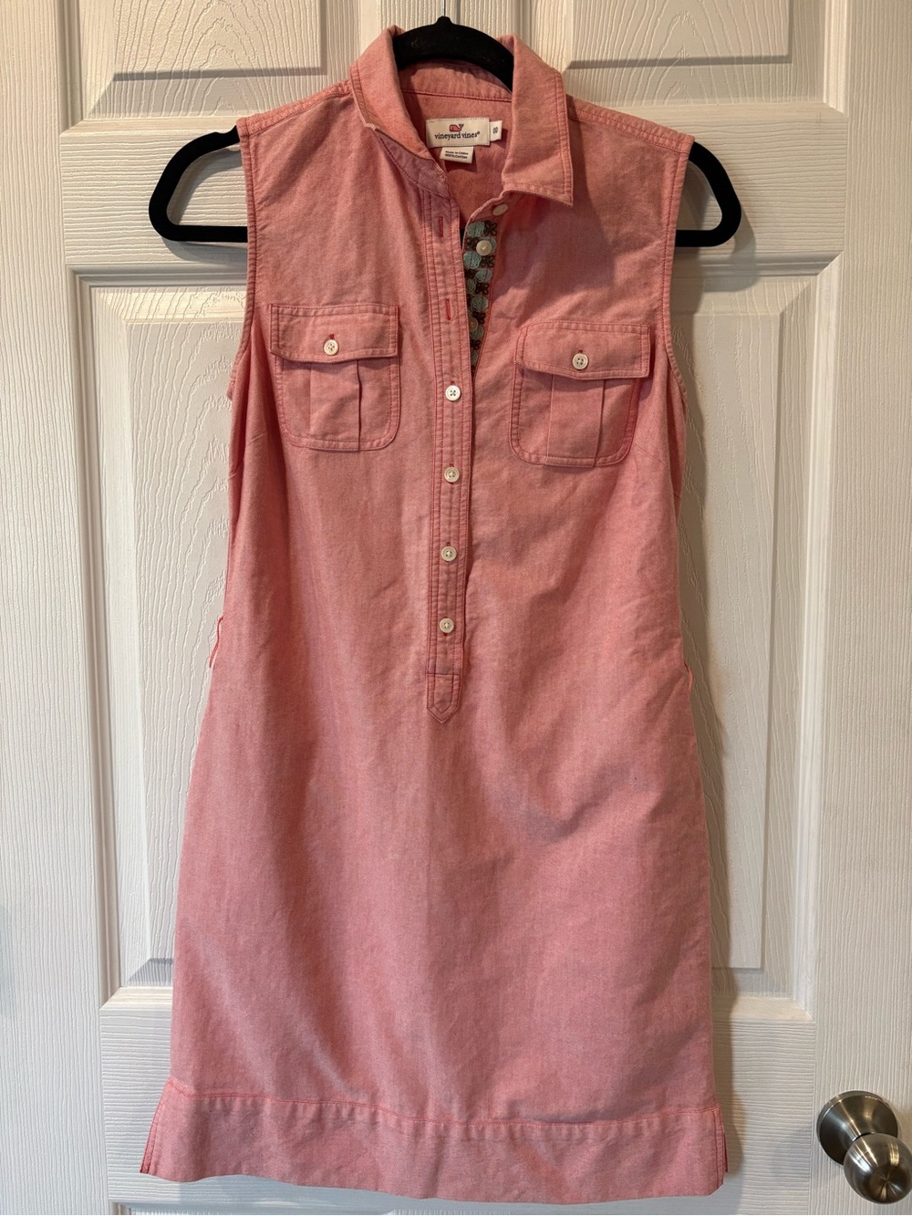 Vineyard Vines Sleeveless Pink Polo Dress Size 00- Missing Belt 100% Cotton